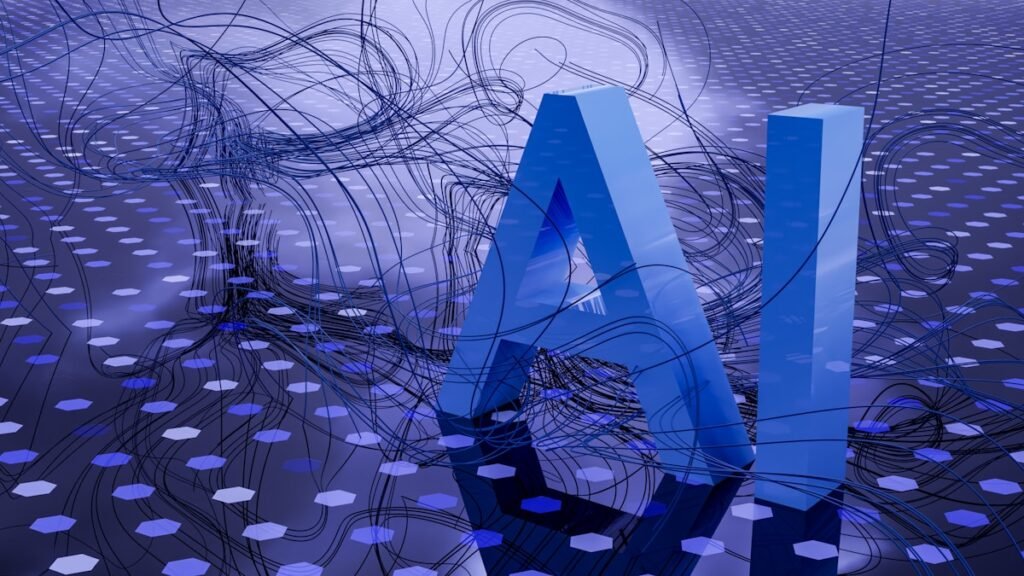 Artificial intelligence technology concept with digital neural network visualization for healthcare applications